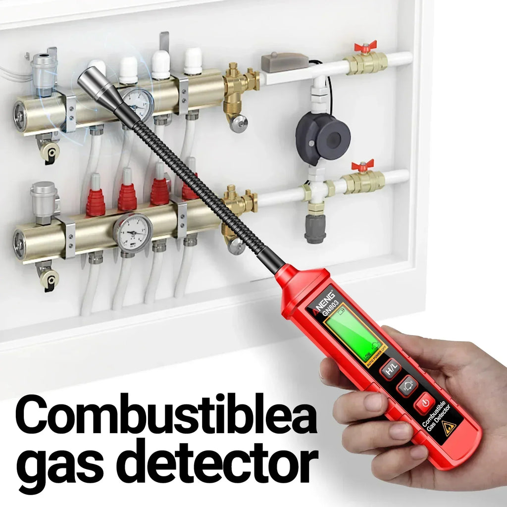 Handheld Methane & Combustible Gas Leak Detector — Portable Gas Concentration Meter with LCD, Audible Alarm & Vibration