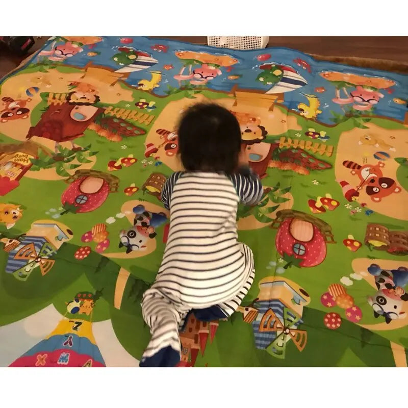 Double-Sided Baby Play Mat 180 x 120 cm (71 x 47 in) Foam Crawling Rug, Educational Activity Gym for Babies & Toddlers