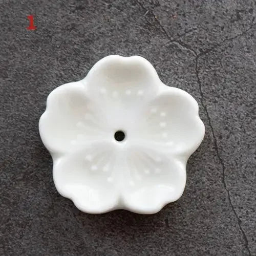 Cherry Blossom Ceramic Incense Burner Sakura Incense Stick Holder Aromatherapy Censer Home & Office Decor