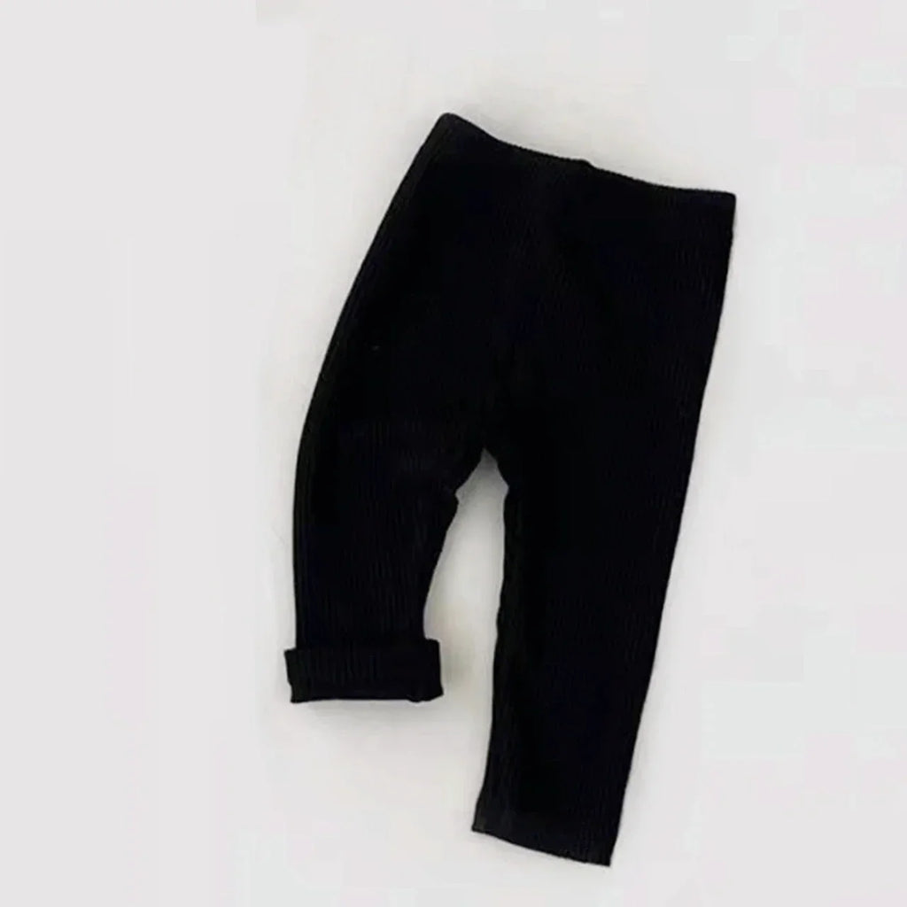 0-3T Baby Striped Cotton Stretch Leggings – Elastic Waist Toddler Skinny Pants