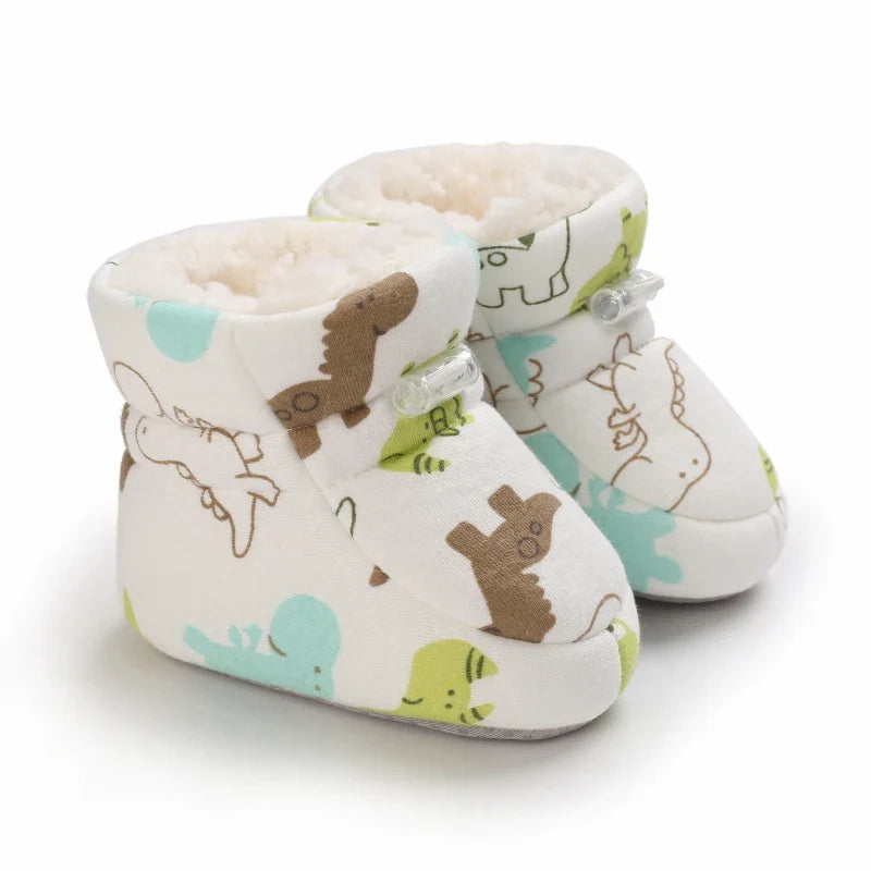 Winter Baby Boots Cartoon Soft-Sole Anti-Slip Warm Toddler Walking Booties for Boys & Girls