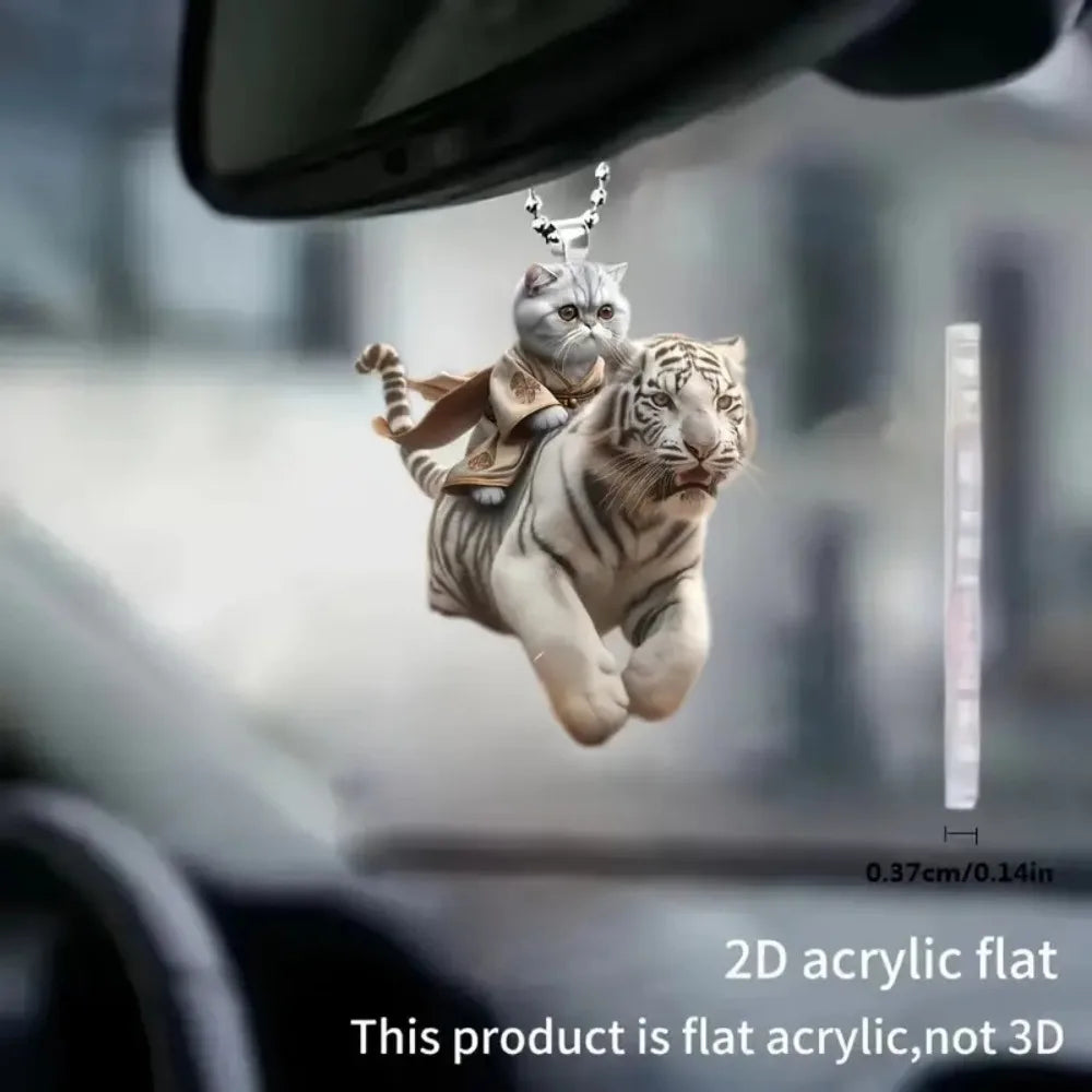 Cat-Shaped Rearview Mirror Ornament – Cute Hanging Car Pendant Car Interior Decor
