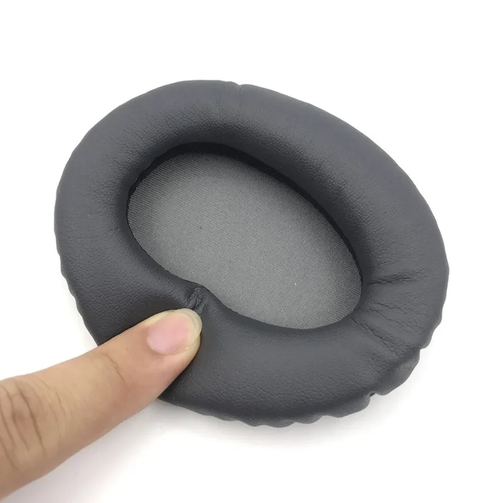 Replacement Memory Foam Ear Pads for Over-Ear Headphones, Protein Leather Cushions 75 x 95 mm (2.95 x 3.74 in) - Titanium Gray