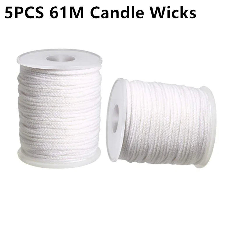 200ft (61m) 24-Ply Braided Cotton Candle Wick Roll – DIY Candle Wicks for Soy, Paraffin & Beeswax