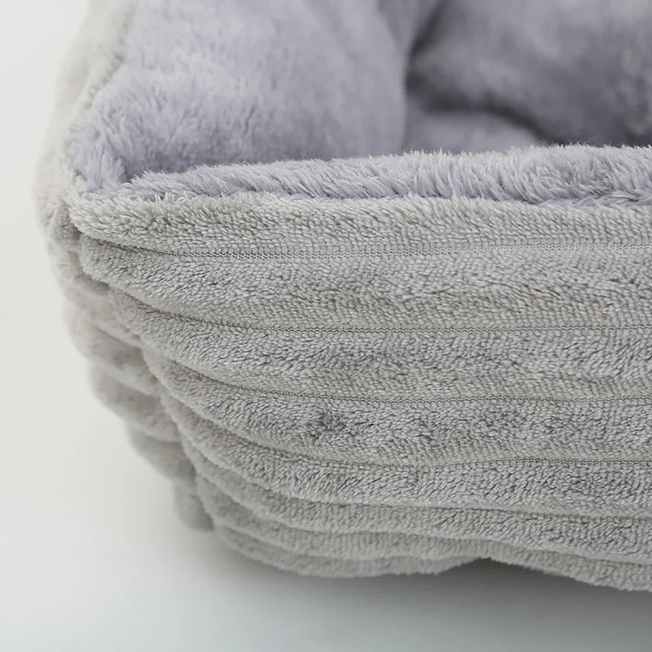 Plush Square Pet Bed for Dogs & Cats, Calming Kennel Sofa Cushion in Multiple Sizes (XS-XXL)