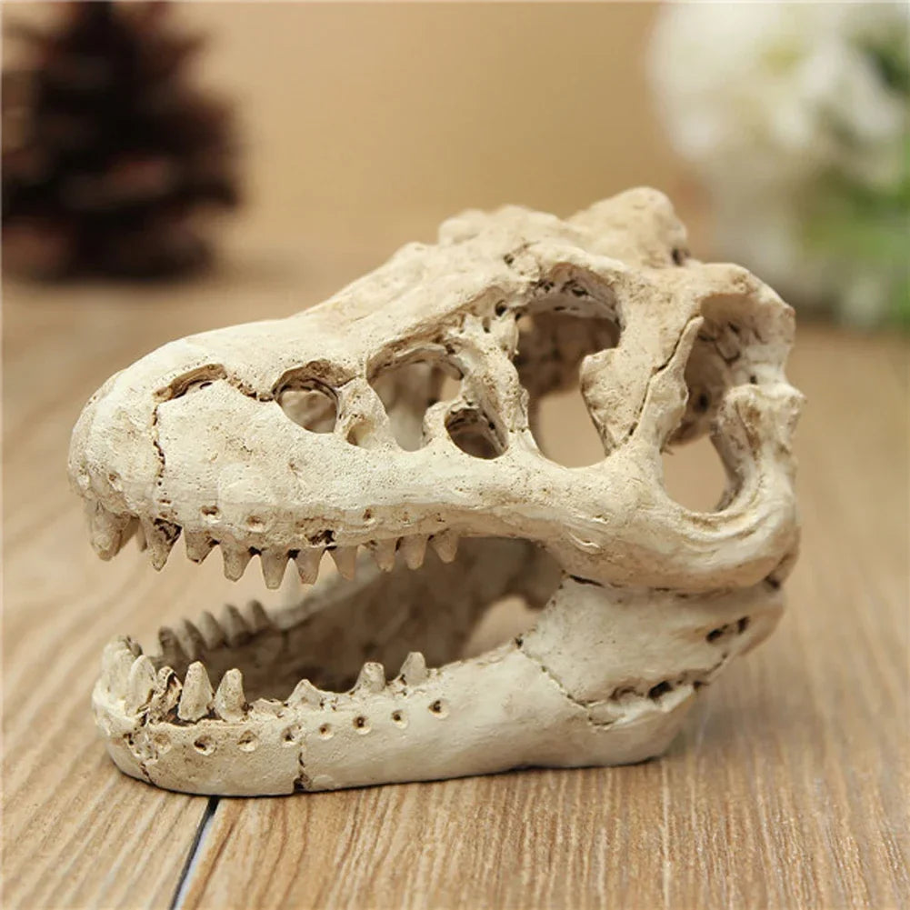 Resin Mini Dinosaur Fossil & Crocodile Skull Aquarium Ornament 3.34 x 2.16 x 1.77 in (8.5 x 5.5 x 4.5 cm)