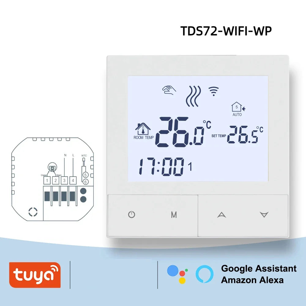 8-Channel Wired Underfloor Heating Hub Controller for Water Floor Heating — 3A Thermostat Load, Works with WiFi Thermostats (Tuya/Smart Life)