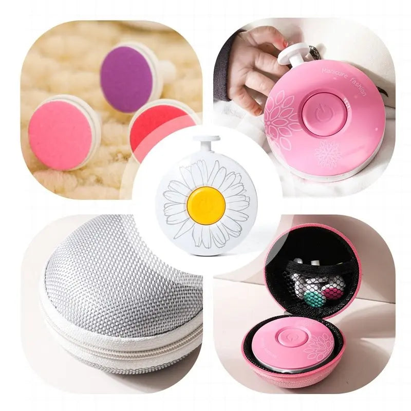 6-Piece Baby Nail Trimmer & Manicure Kit Electric Nail Polisher Clippers Scissors with Storage Bag
