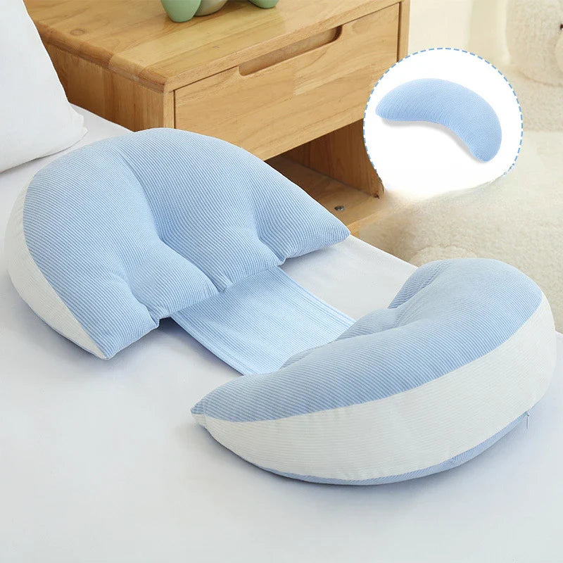 U-Shaped Maternity Pillow for Pregnancy - Side Sleeping Belly & Waist Support