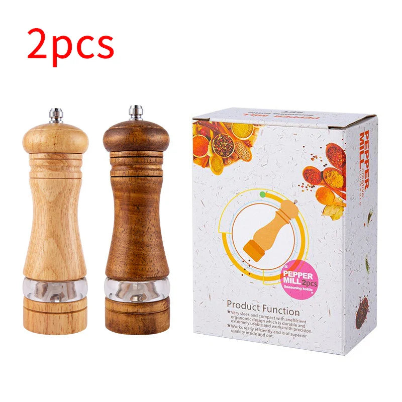 Manual Pepper Mill – Acrylic & Rubber Wood with Ceramic Core | Freshly Ground Pepper Grinder