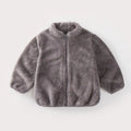Toddler & Kids Plush Winter Coat – Warm Corduroy Turtleneck Zipper Jacket, Unisex (Ages 1-6 Years)