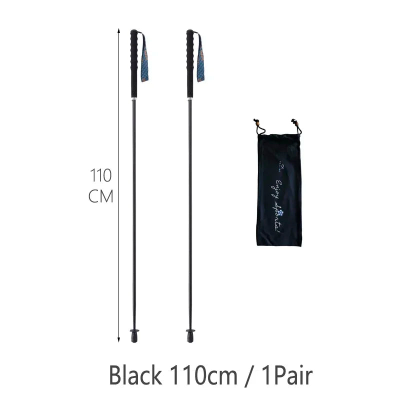 Ultra-Light Carbon Fiber Folding Trekking Poles - Collapsible Anti-Shock Hiking & Nordic Walking Sticks (110/120/130 cm | 43.3/47.2/51.2 in)