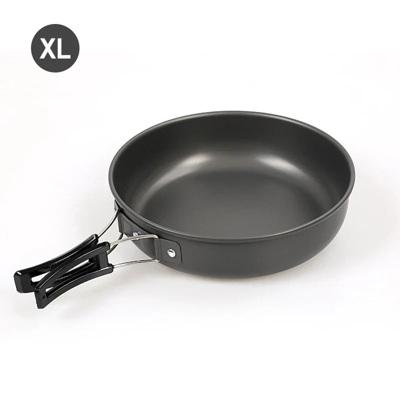 Aluminum Camping Frying Pan with Foldable Handle – Portable Outdoor Hiking Cookware & Picnic Skillet