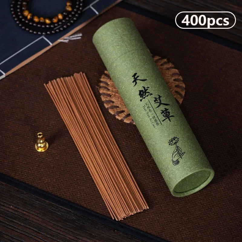 400-Pack Natural Sandalwood, Agarwood and Wormwood Incense Sticks for Home, Prayer & Blessing Ceremony