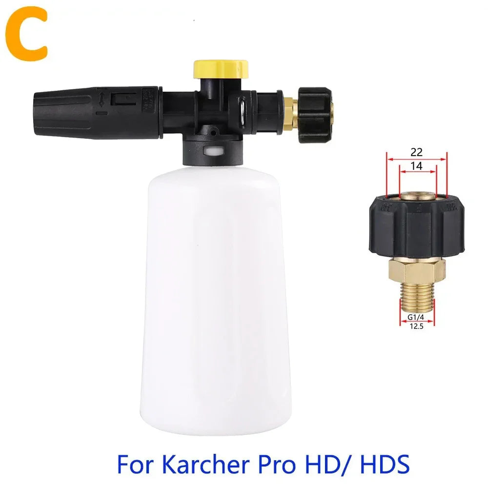 750 ml (25 fl oz) Snow Foam Lance Foam Cannon with Adjustable Sprayer Nozzle for Pressure Washers — Universal Fit