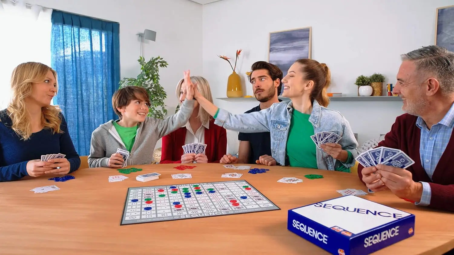 Sequence Board Game - Five-in-a-Row Family Strategy Game for 2+ Players, Ages 7+