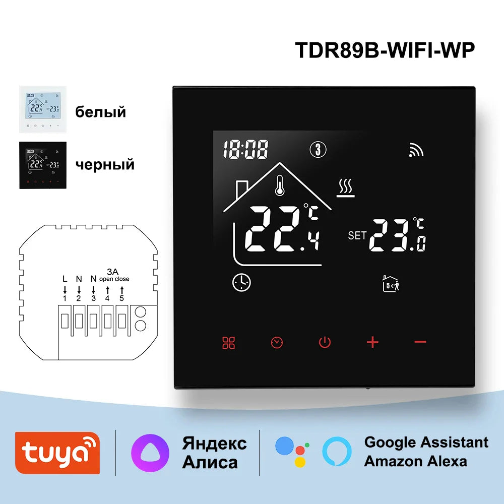 8-Channel Wired Underfloor Heating Hub Controller for Water Floor Heating — 3A Thermostat Load, Works with WiFi Thermostats (Tuya/Smart Life)
