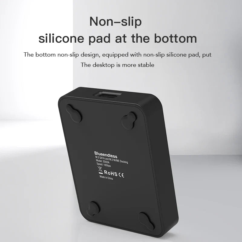 M.2 SSD Enclosure USB-C 10Gbps NVMe & SATA Docking Station – Supports 2242/2260/2280/22110