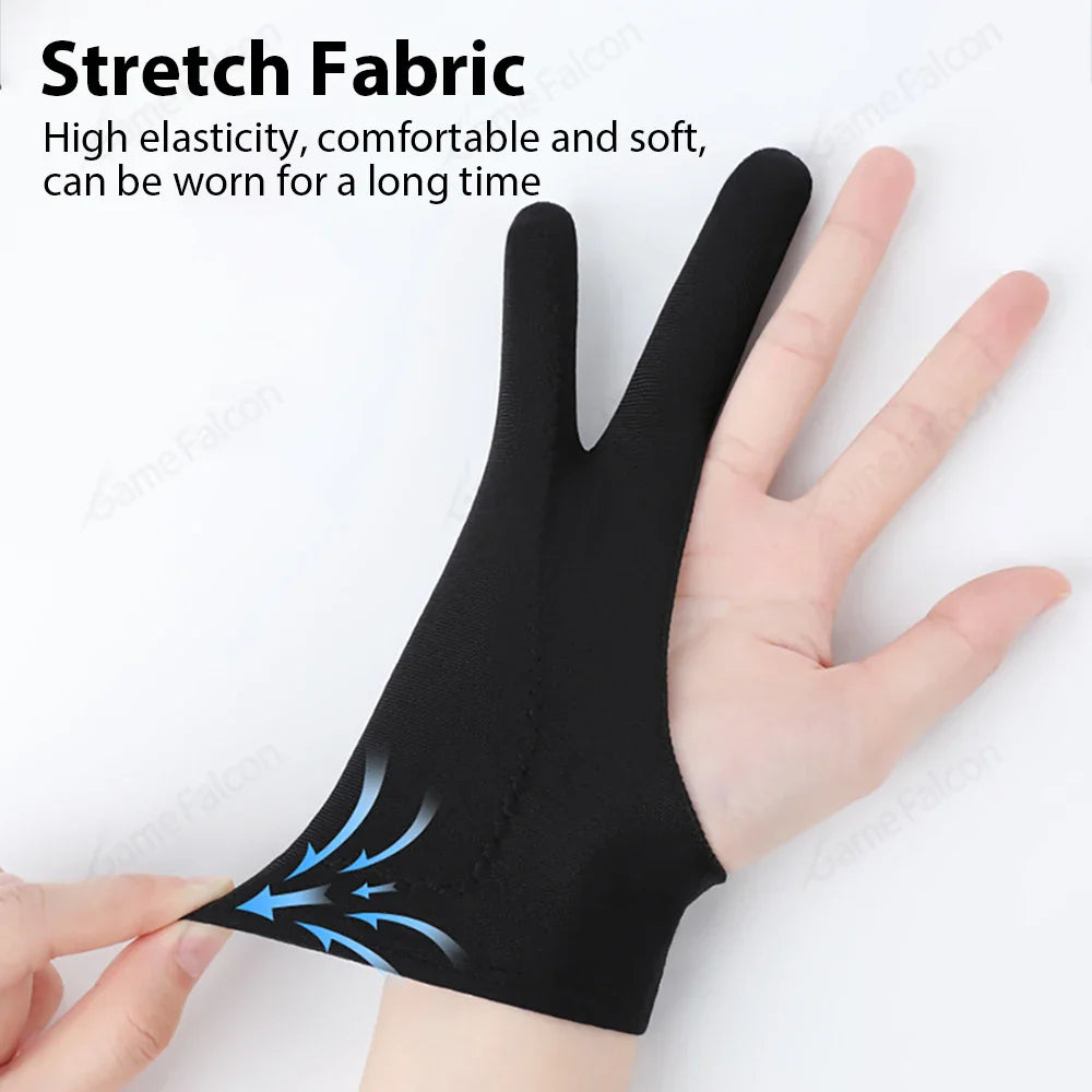 2-Finger Drawing Glove for Touchscreen Tablets & Phones – Anti-Sweat Anti-Fouling Stylus Glove for Digital Artists