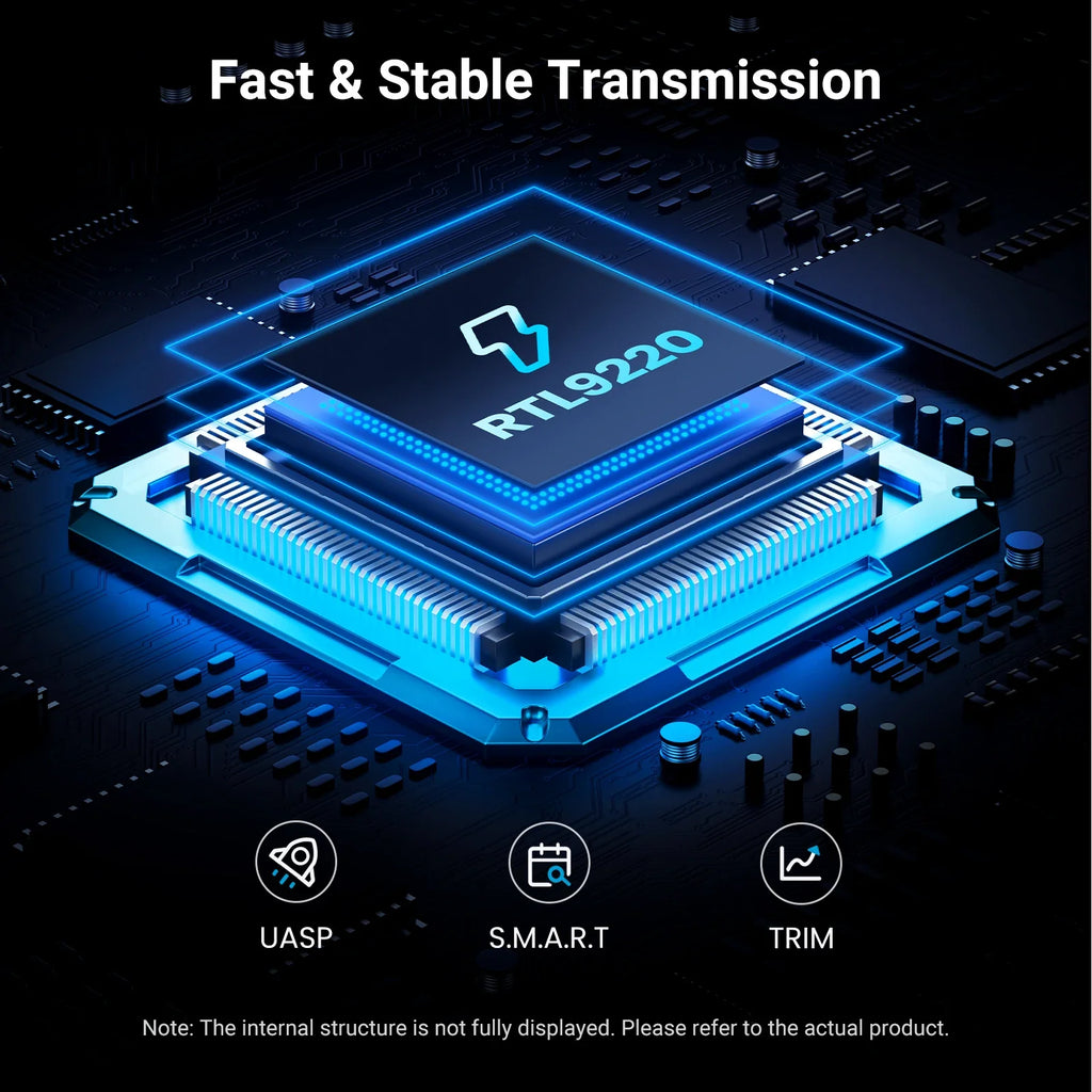 M.2 NVMe & SATA SSD Enclosure USB-C 20Gbps (USB 3.2 Gen2x2) — Supports 2230/2242/2260/2280 M & B+M Keys, Up to 8TB