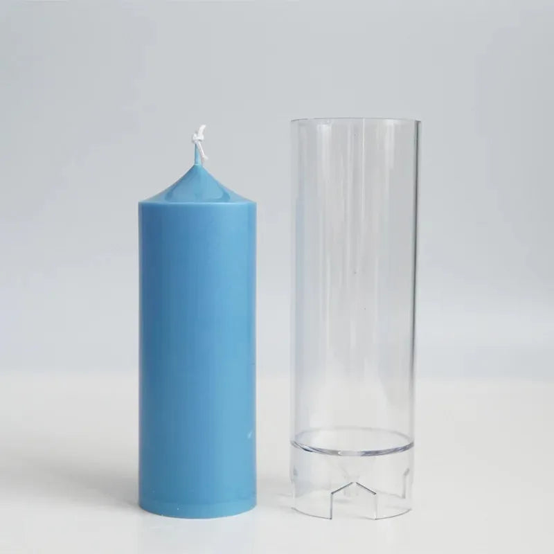 3D Spire Cylinder Candle Mold - Vintage Church Head DIY Candle Making Kit (Acrylic/Plastic)