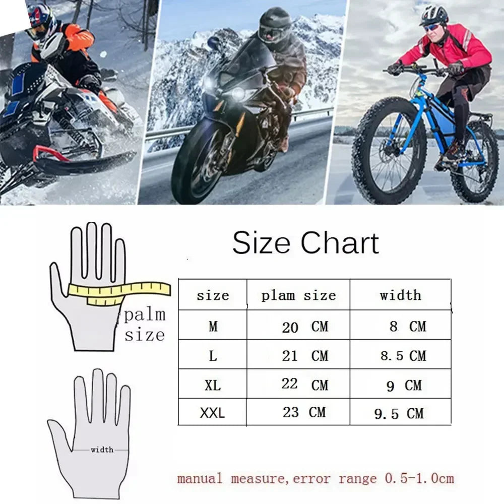 Unisex Leather Motorcycle Riding Gloves - Racing Motorbike Gloves with Protective Padding, Adjustable Strap - Black/White/Red