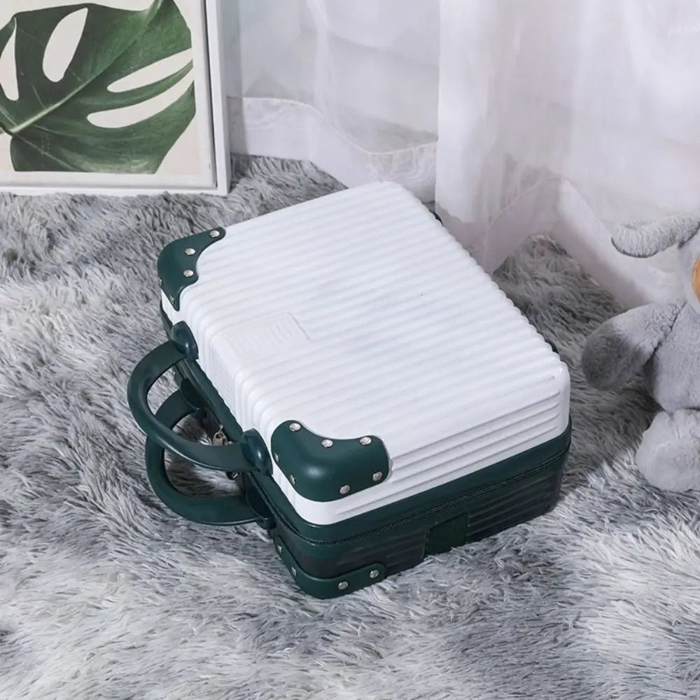 14-Inch Mini Travel Makeup Case — Hard Shell Cosmetic Organizer with Password Lock