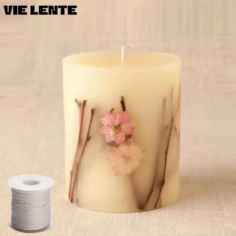 Cotton Candle Wick Roll 200 ft (61 m) White – Woven Wick for DIY Candle Making