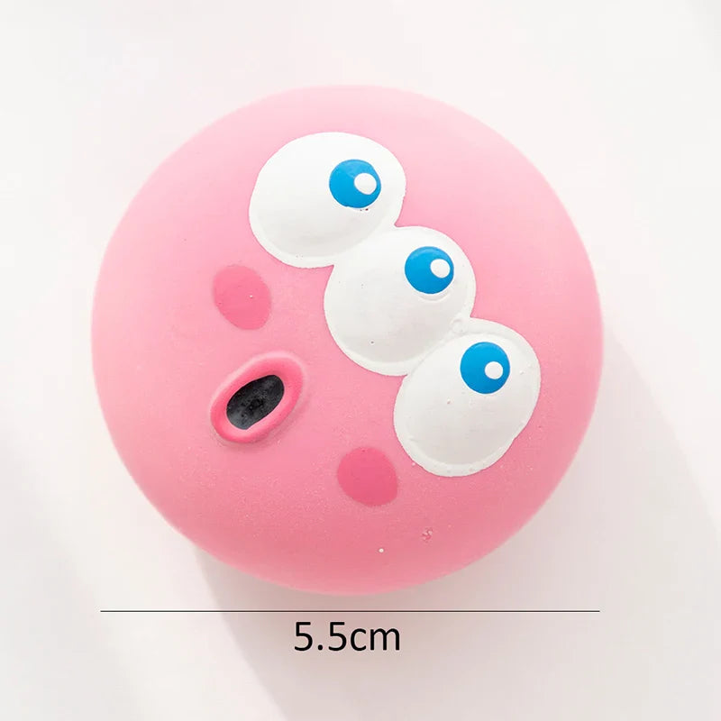 Dog Squeaky Chew Ball - Bite-Resistant Rubber Dental Cleaning Toy