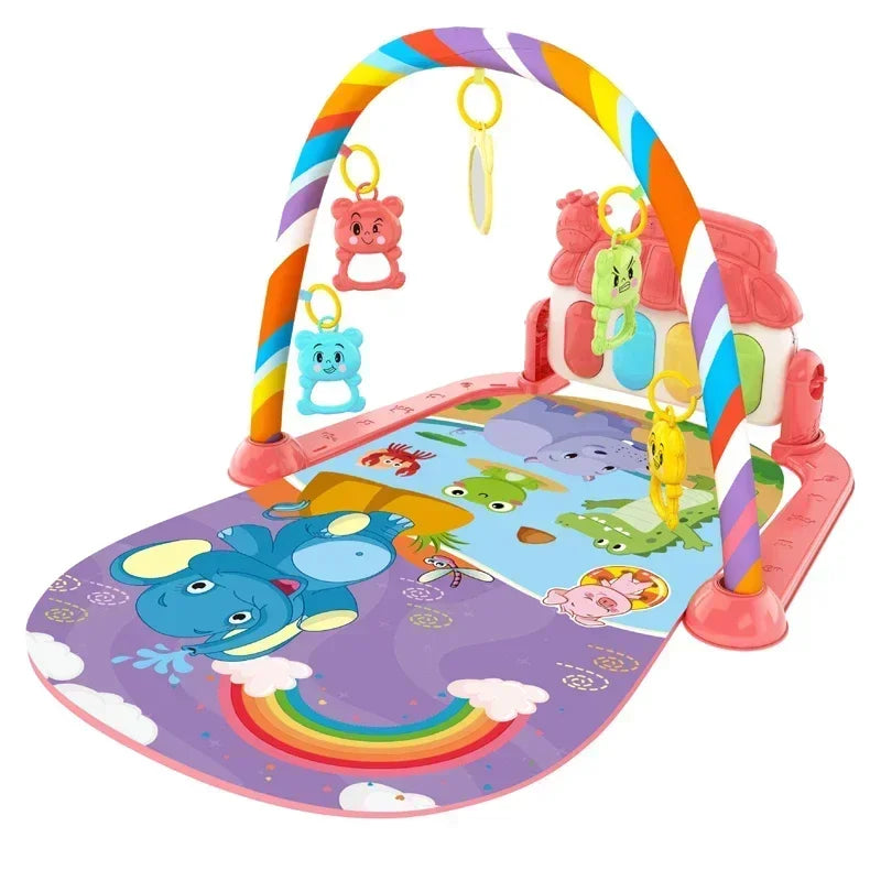 Baby Musical Play Mat with Light-Up Piano Keyboard - Activity Gym & Tummy Time Mat for Infants