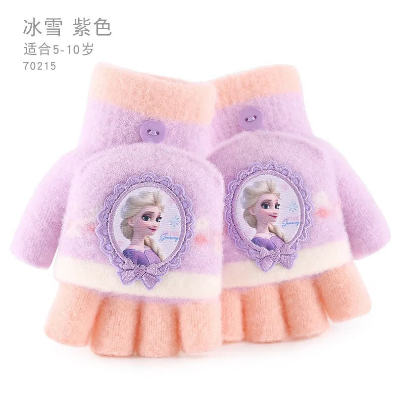 Kids Winter Plush Cartoon Mittens - Warm Gloves for Children Ages 2–6