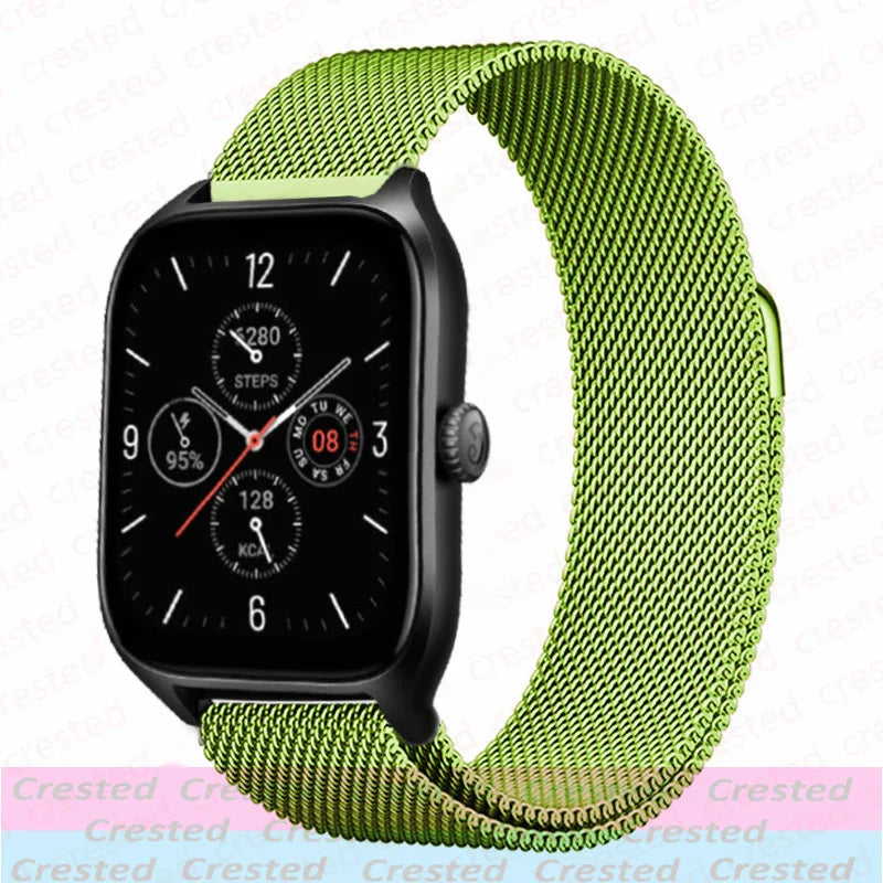 20mm/22mm Milanese band For Amazfit GTS/2/2e/3/4/GTS2 Mini/GTR 42mm/47mm/GTR2/3/4/Pro stratos Metal Bracelet Amazfit bip strap