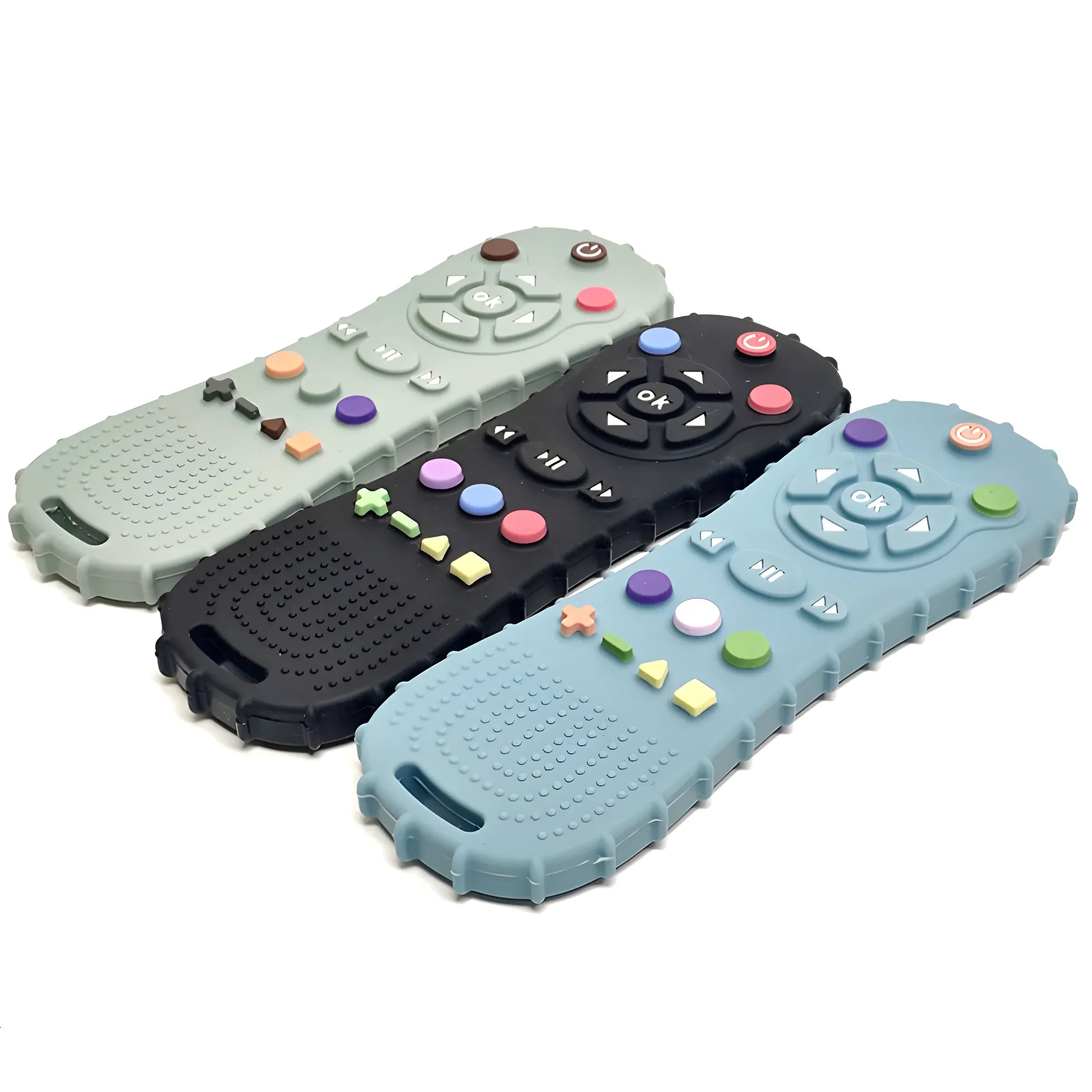 Baby Silicone Remote Control Teether BPA-Free Pacifier Bracelet Teething Toy 1/3-Pack
