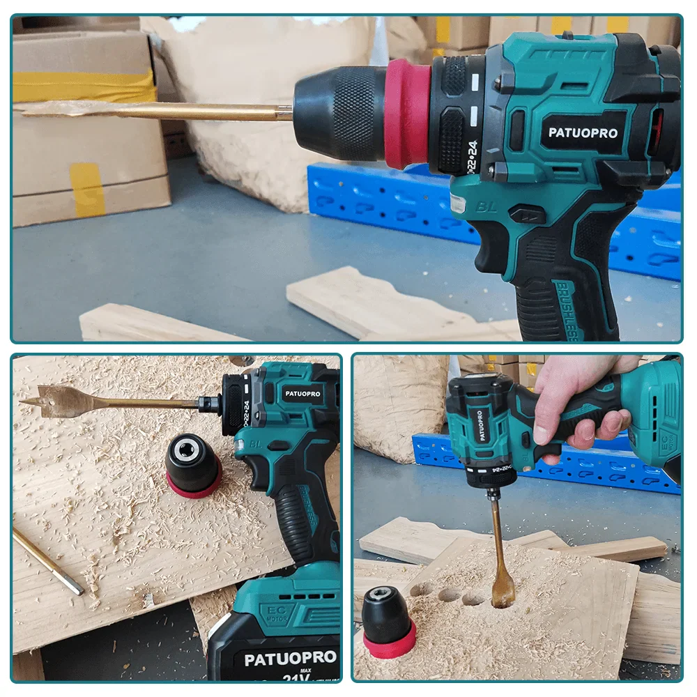 2-in-1 Cordless Brushless Drill Driver 10mm Chuck, Compatible with 18V Li‑Ion Batteries (Battery Not Included)