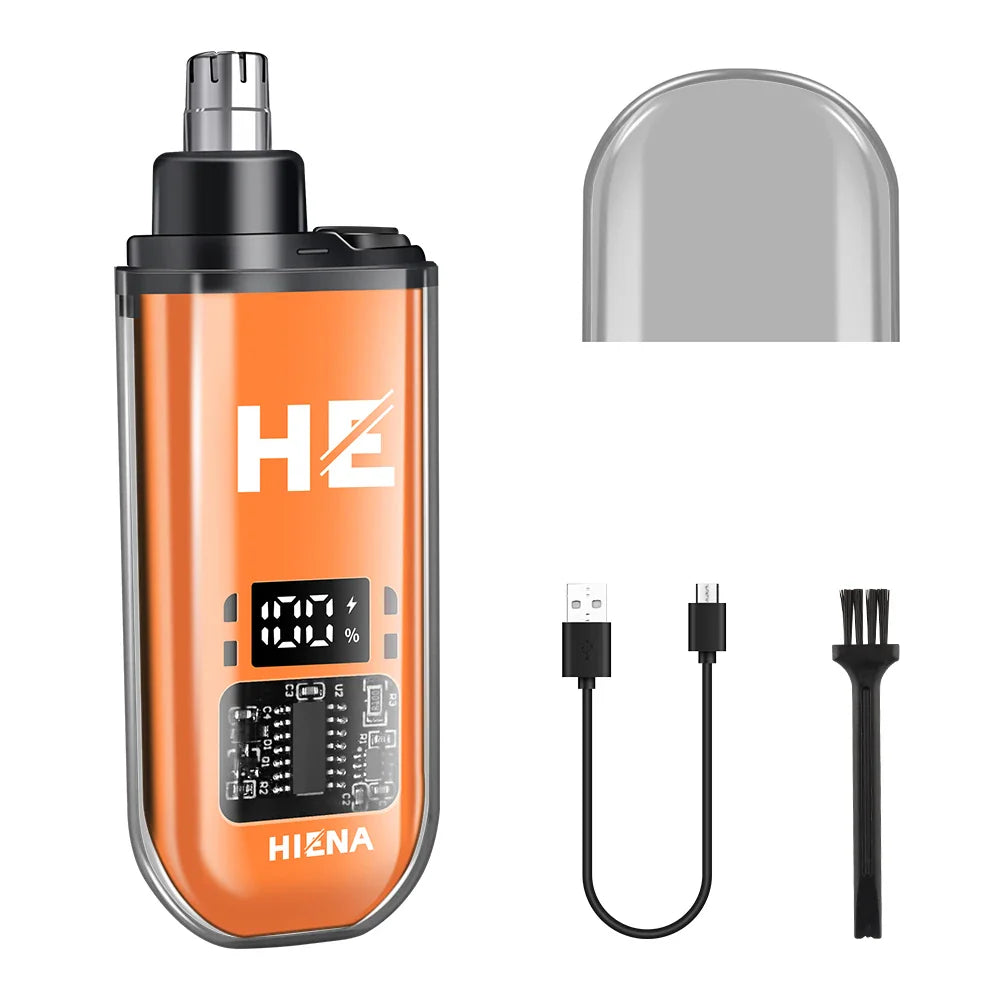 Rechargeable Nose & Ear Hair Trimmer – Portable Electric USB Groomer with 1-Hour Runtime & Cleaning Brush