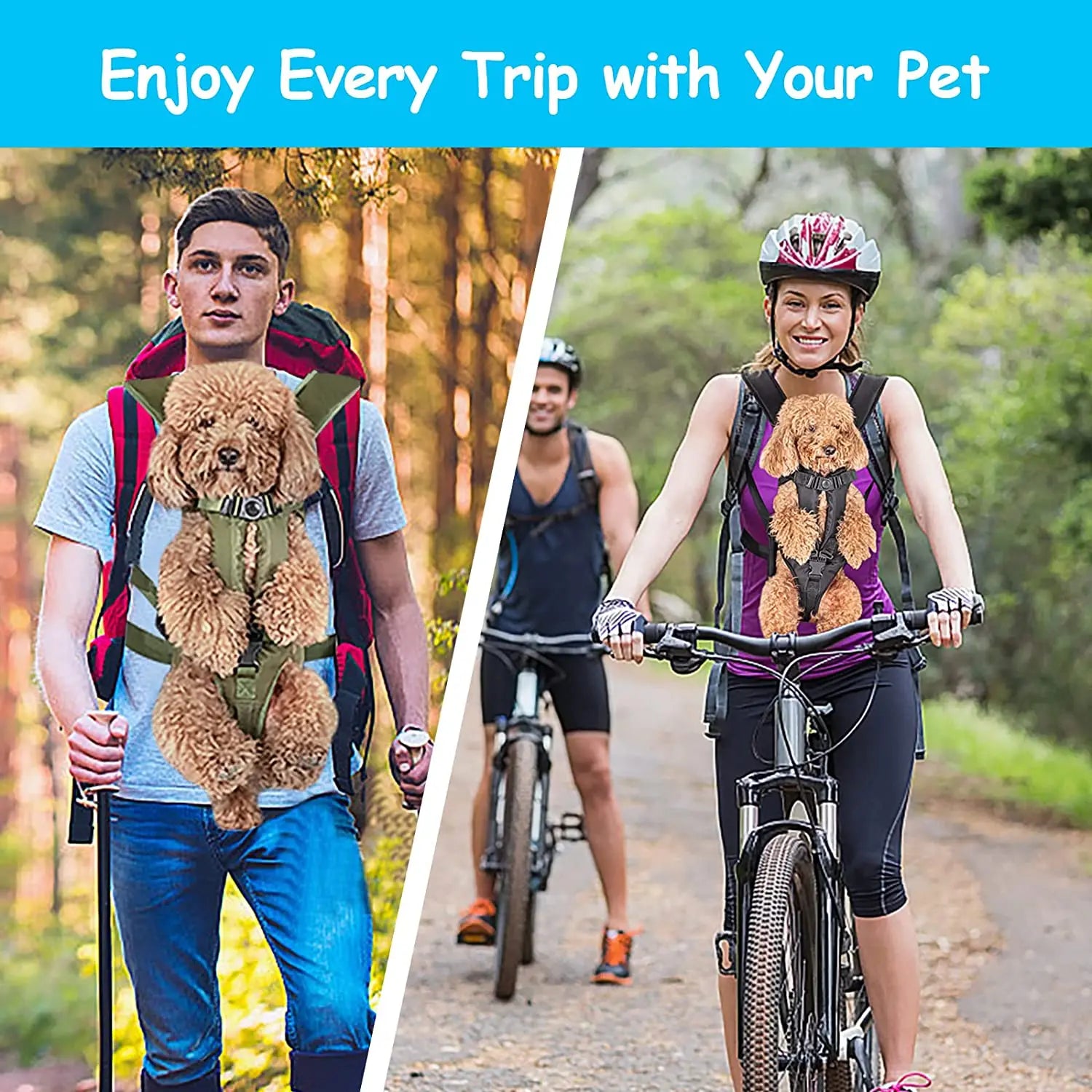Hands-Free Breathable Pet Carrier Backpack Front & Back Dog Cat Carrier for Small Pets Under 30 lbs (13.6 kg)