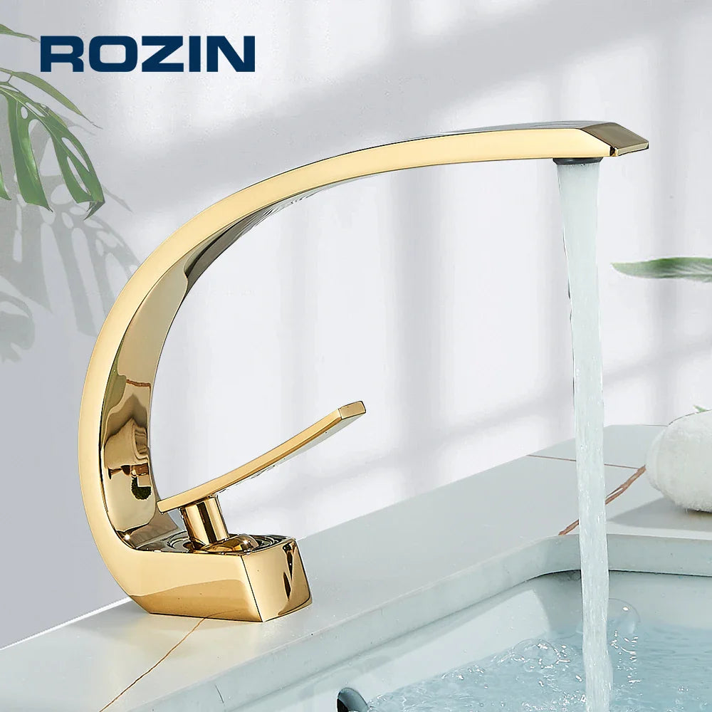 Brass Deck-Mount Basin Faucet Single Hole - Single-Handle Hot & Cold Mixer Tap, Chrome Finish