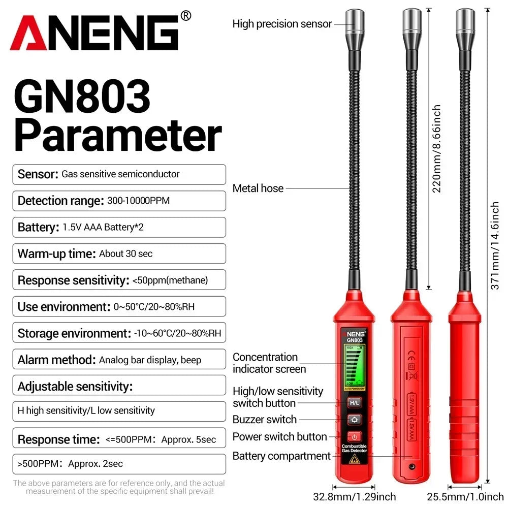 Handheld Methane & Combustible Gas Leak Detector — Portable Gas Concentration Meter with LCD, Audible Alarm & Vibration