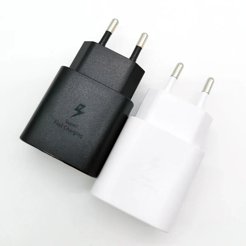 25W USB-C PD Fast Charger Adapter with 1.0 m (3.3 ft) Type-C Cable - EU Plug, PD & PPS Super Fast Charging