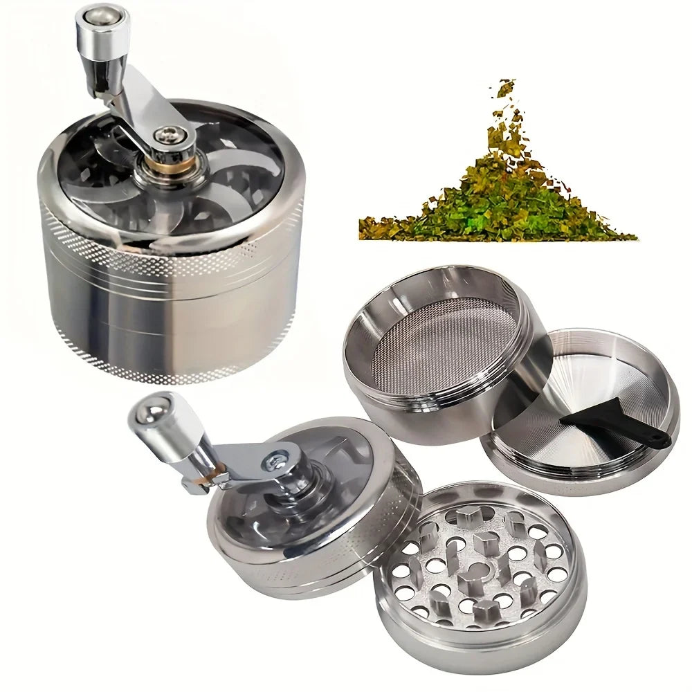 Manual Stainless Steel Nut & Hard Spice Grinder - Handheld Nutmeg, Ginger, Rock Salt & Peppercorn Crusher