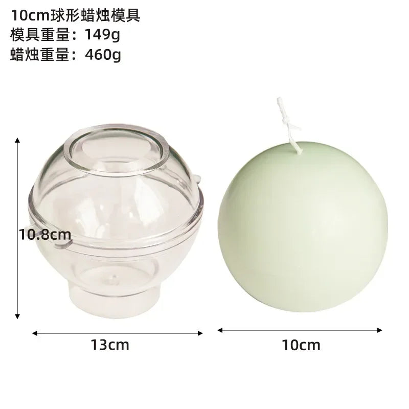 DIY Spherical Candle Mold Kit 5–10 cm (2–4 in) Acrylic Round Ball — Planet Series
