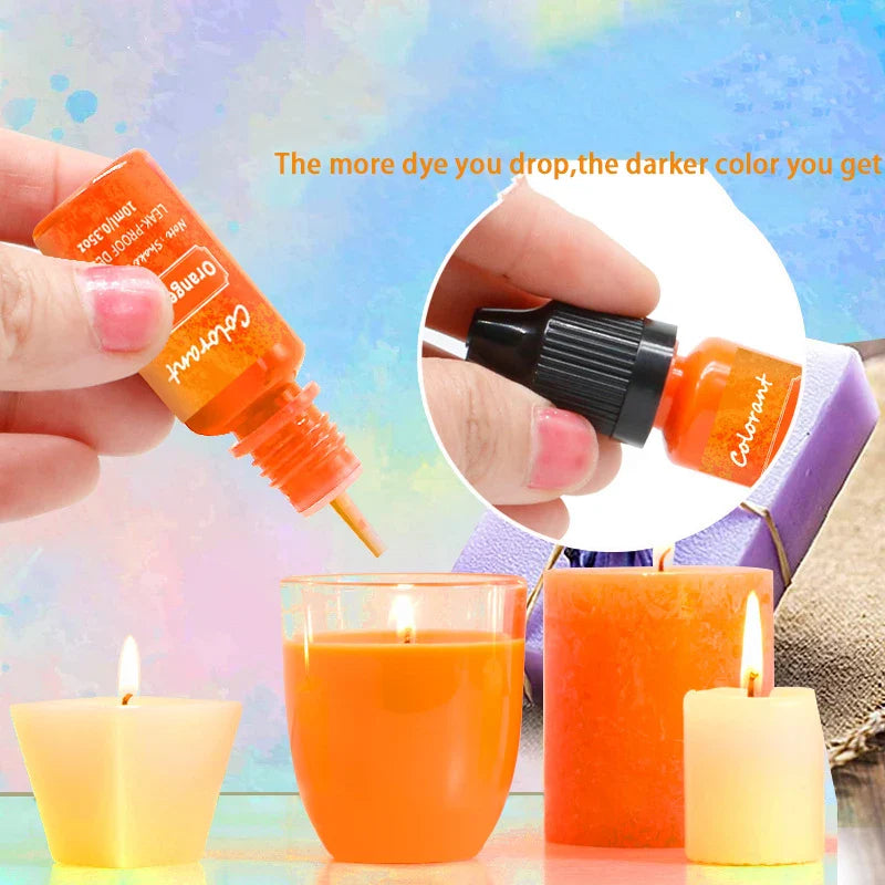 20-Color 10ml Candle Dye Liquid Colorant Set for Candle Making Soap Resin DIY Crafts