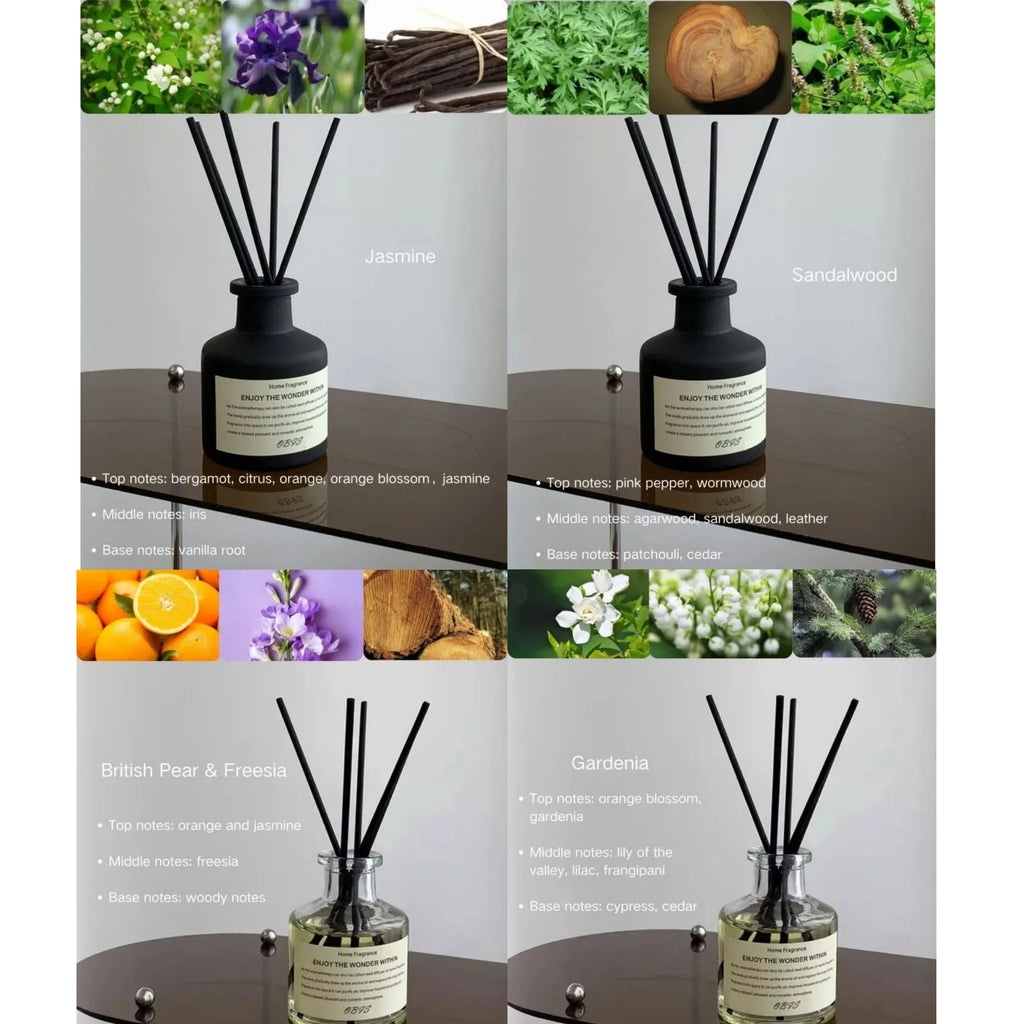 50 ml (1.69 fl oz) Freesia and Jasmine Reed Diffuser Oil — Flameless Room Fragrance with 4 Reeds