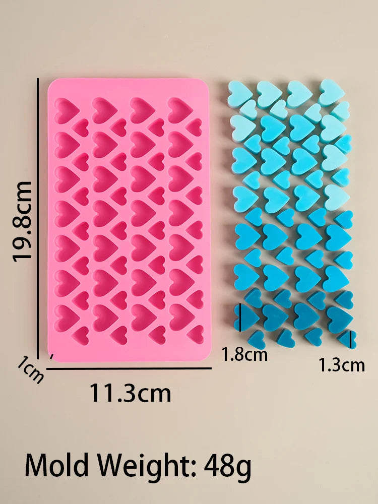 Grid Heart Silicone Mold S/M/L 3D Love Shape Candle and Soap Mold for DIY Valentine's Day Crafts