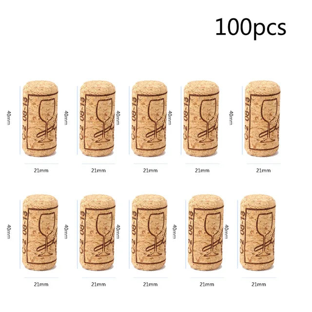 50/100 Pack Natural Cork Wine Bottle Stoppers – Reusable Sealing Corks for Wine Bottles, Bar & Kitchen Accessories