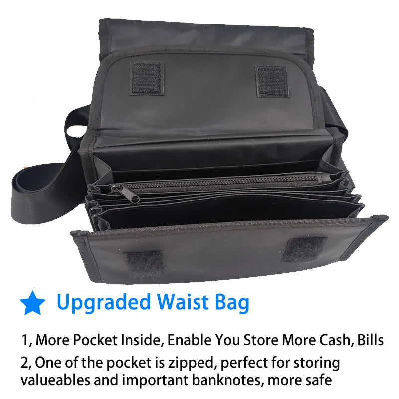 Waiter Cash Wallet Waist Bag with 8-Slot Euro Coin Dispenser – Fanny Pack Coin Holder for Servers, Drivers & Cashiers