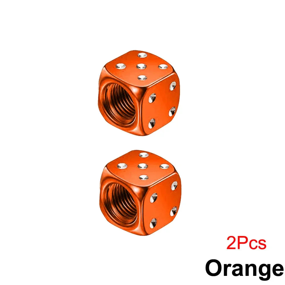 2/8-Pack Aluminum Dice Tire Valve Caps, Universal Wheel Stem Air Valve Covers for Car Truck Motorcycle Bike