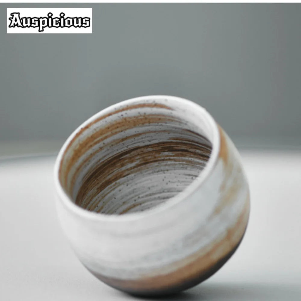 Handmade Retro Ceramic Tea Cup 100ml (3.4 fl oz) Coarse Pottery Kung Fu Coffee Cup