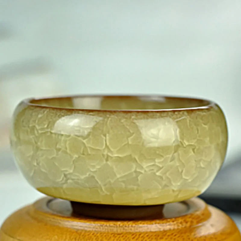Handmade Ice Crack Ceramic Candlestick Decorative Candle Holder for Home, Party & Wedding