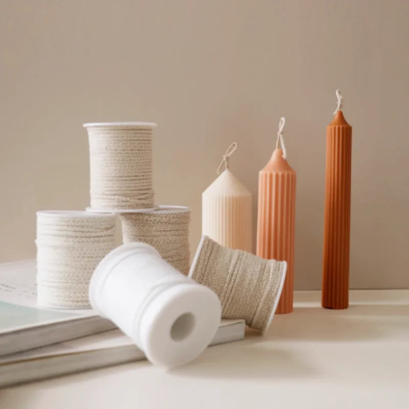 Cotton Candle Wick Roll 50m/61m (164ft/200ft) 21-45 Strand Low-Smoke Eco-Friendly DIY Degreased Wick